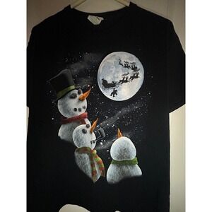 Frosty The Snowman Santa Clause Christmas Big Graphic T-Shirt Sz Mens Large NWOT